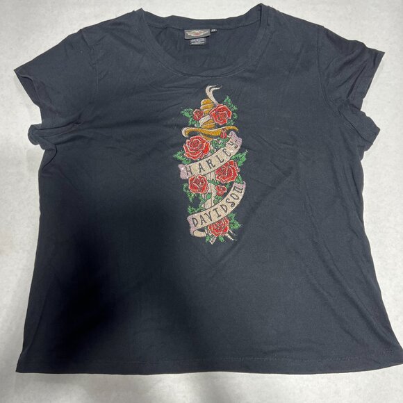 Harley-Davidson Tops - Womens Harley Davidson jeweled short sleeve size 2W